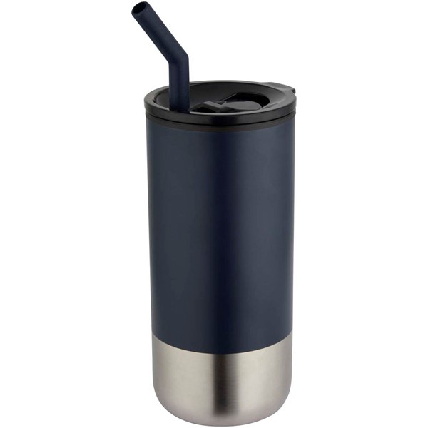 Obrázky: Termohrnček RCS 480ml, nerez slamka, tm. modrá