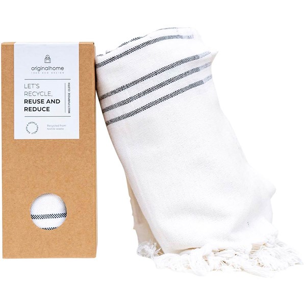 Obrázky: Krémová biela látka z rec. materiálu, 85 x 175 cm, Obrázok 2