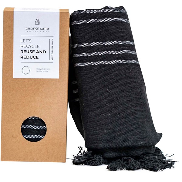 Obrázky: Čierna látka z recykl. materiálu, 85 x 175 cm, Obrázok 2