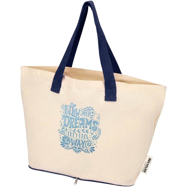 Obrázky: Nákupná sklad. taška GRS, 7l, prírodná/tm. modrá, Obrázok 7