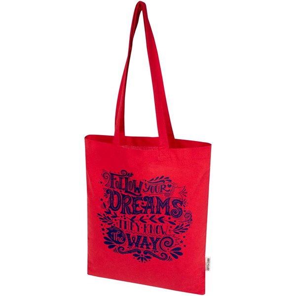 Obrázky: Červená nákupná taška 180 g, GRS bavlna/RPET, Obrázok 7