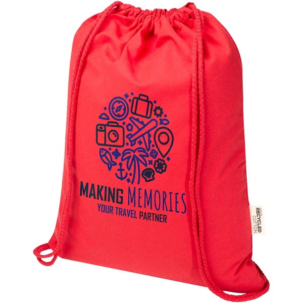 Obrázky: Sťahovací ruksak 180 g/m² z rec. GRS, červená, Obrázok 8