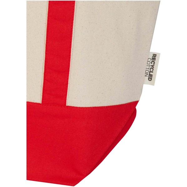 Obrázky: Nákupná taška 320g, rec. bavlna, prírodná/červená, Obrázok 3