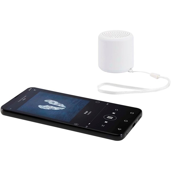 Obrázky: Biely 3W bezdrôt. Bluetooth® reproduktor, rec. ABS, Obrázok 4
