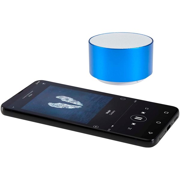 Obrázky: Modrý 3W Bluetooth® reproduktor z rec. hliníku, Obrázok 4