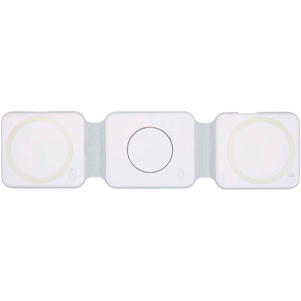 Obrázky: Biela sklad.bezdrôt.nabíjačka 3v1/15W z rec. ABS, Obrázok 5