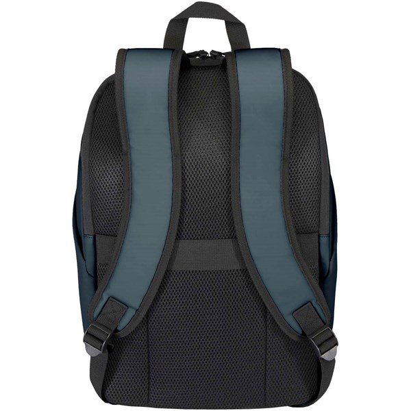 Obrázky: Modrý rolovací ruksak 18L na notebook 15″,PU koža, Obrázok 2