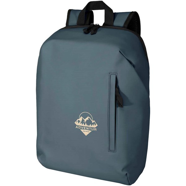 Obrázky: Modrý rolovací ruksak 18L na notebook 15″,PU koža, Obrázok 9