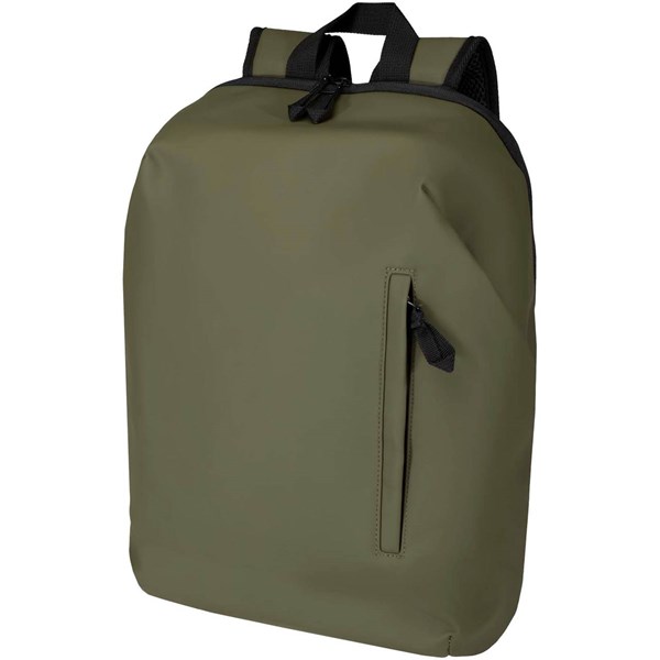 Obrázky: Zelený rolovací ruksak 18L na notebook 15″,PU koža