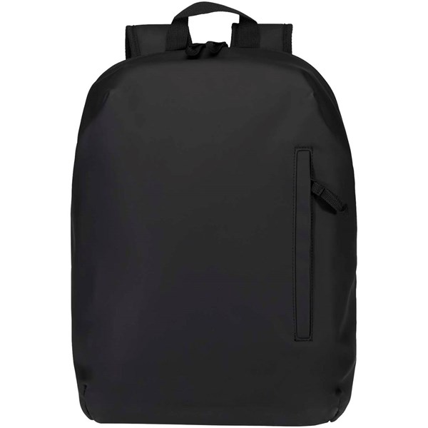Obrázky: Čierny rolovací ruksak 18L na notebook 15″,PU koža, Obrázok 6