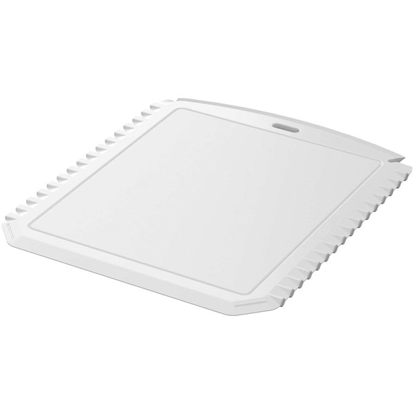 Obrázky: Obdĺžniková škrabka na ľad z rec. plastu, biela