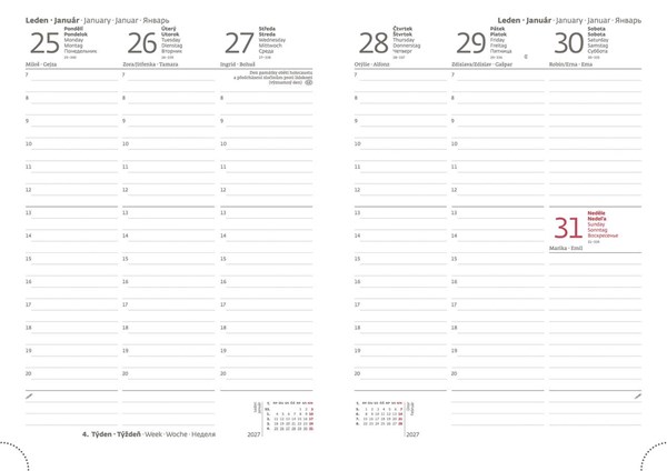 Obrázky: EKO 2027, týždenný A5 šedo-fialový diár, Obrázok 2