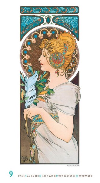 Obrázky: ALFONS MUCHA, nástenný kalendár 330x600 mm, Obrázok 13