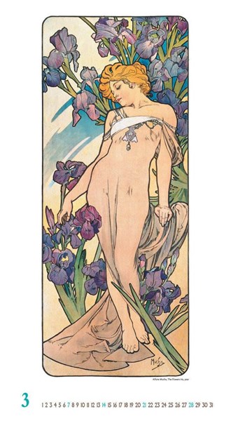 Obrázky: ALFONS MUCHA, nástenný kalendár 330x600 mm, Obrázok 7