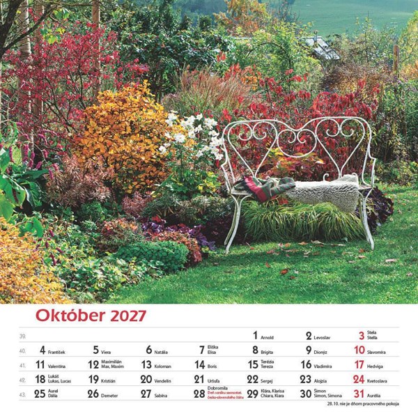 Obrázky: ZÁHRADY, nástenný kalendár  330x330 mm, Obrázok 3