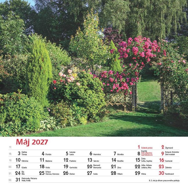 Obrázky: ZÁHRADY, nástenný kalendár  330x330 mm, Obrázok 9