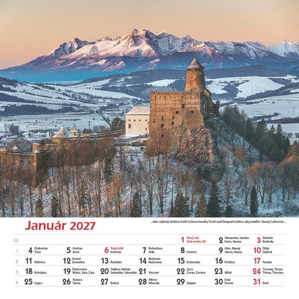 Obrázky: HRADY A ZÁMKY SLOVENSKA, nástenný kalendár 330x330 mm, Obrázok 2
