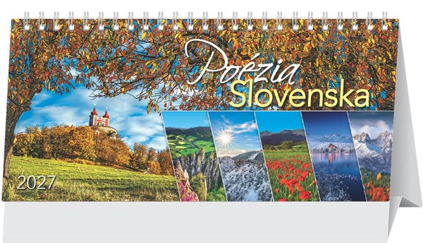 Obrázky: POÉZIA SLOVENSKA, stolový  štrnásťdenný kalendár, 297x138 mm