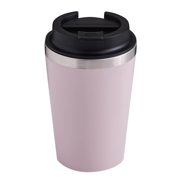 Obrázky: Dvojstenný termohrnček 350ml nerez/plast,sv.ružový