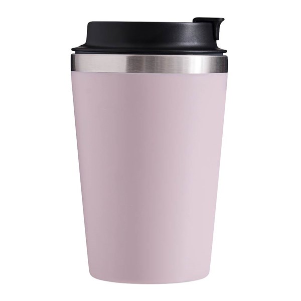 Obrázky: Dvojstenný termohrnček 350ml nerez/plast,sv.ružový, Obrázok 3
