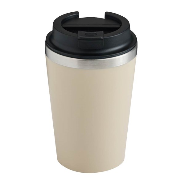 Obrázky: Dvojstenný termohrnček 350ml nerez/plast, béžový
