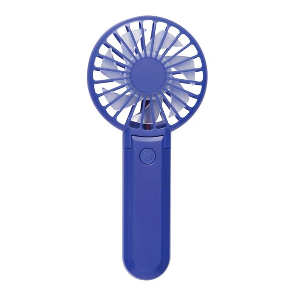 Obrázky: Prenosný skladací ventilátor s USB-C káblom, modrý, Obrázok 2