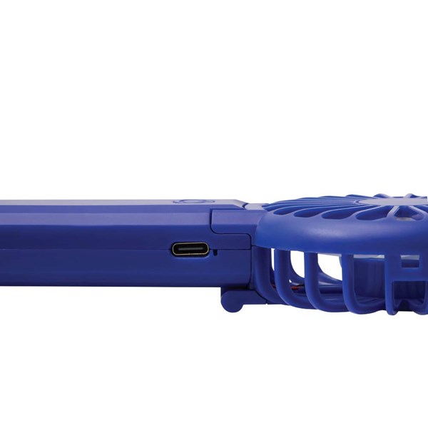 Obrázky: Prenosný skladací ventilátor s USB-C káblom, modrý, Obrázok 5