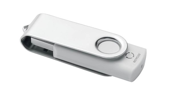 Obrázky: USB flash disk Twister 16 GB z recykl. ABS, biely