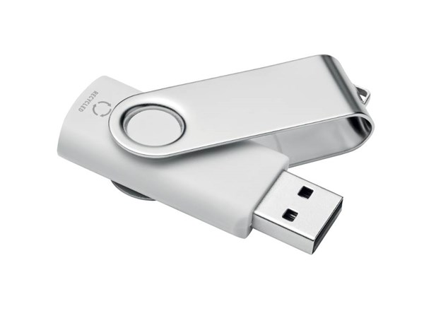 Obrázky: USB flash disk Twister 16 GB z recykl. ABS, biely, Obrázok 6