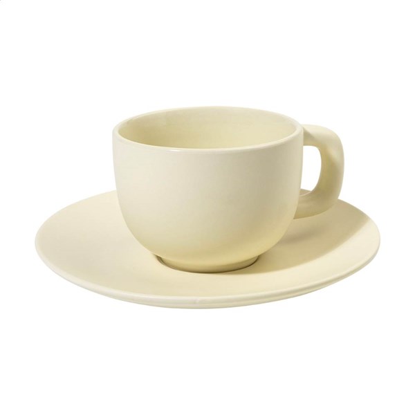 Obrázky: 2ks šálok 200ml s podšálkou na cappuccino, béžové, Obrázok 4