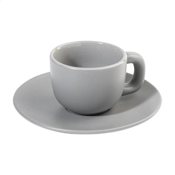 Obrázky: 2ks šálok 85ml s podšálkou na espresso, šedé, Obrázok 4