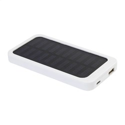 Obrázky: Powerbanka 4000 mAh z ABS, solárne nab., biela