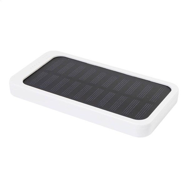 Obrázky: Powerbanka 4000 mAh z ABS, solárne nab., biela, Obrázok 4