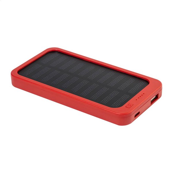 Obrázky: Powerbanka 4000 mAh z ABS, solárne nab., červená