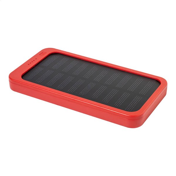 Obrázky: Powerbanka 4000 mAh z ABS, solárne nab., červená, Obrázok 4