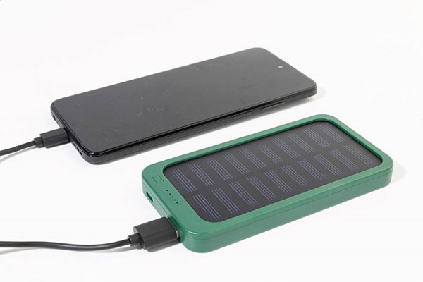Obrázky: Powerbanka 4000 mAh z ABS, solárne nab., zelená, Obrázok 6