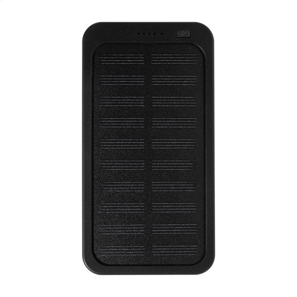 Obrázky: Powerbanka 4000 mAh z ABS, solárne nab., čierna, Obrázok 2