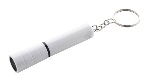 Obrázky: Mini baterka s 1x LED svetlom z rec. ABS, biela