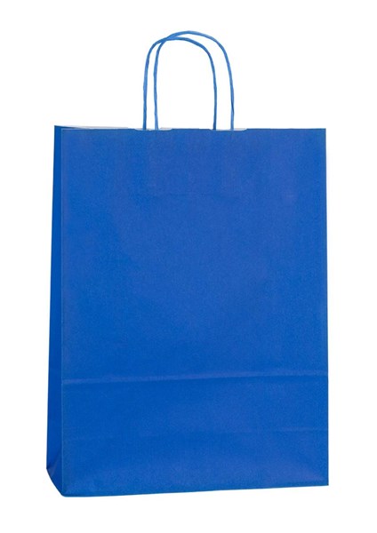 Obrázky: Papier.taška modrá 26x11x34,5 cm,krútená šnúra