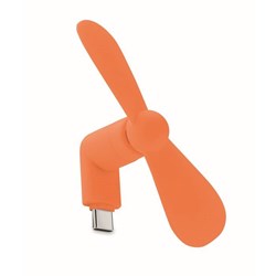 Obrázky: Oranžový prenosný USB-C ventilátor