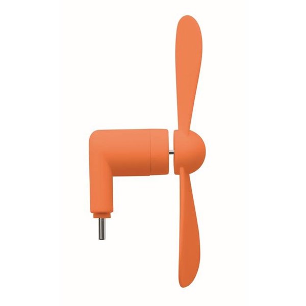 Obrázky: Oranžový prenosný USB-C ventilátor, Obrázok 2