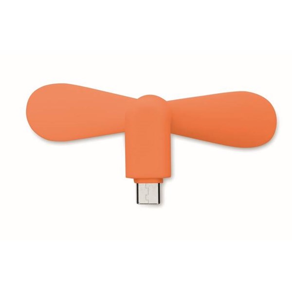 Obrázky: Oranžový prenosný USB-C ventilátor, Obrázok 4