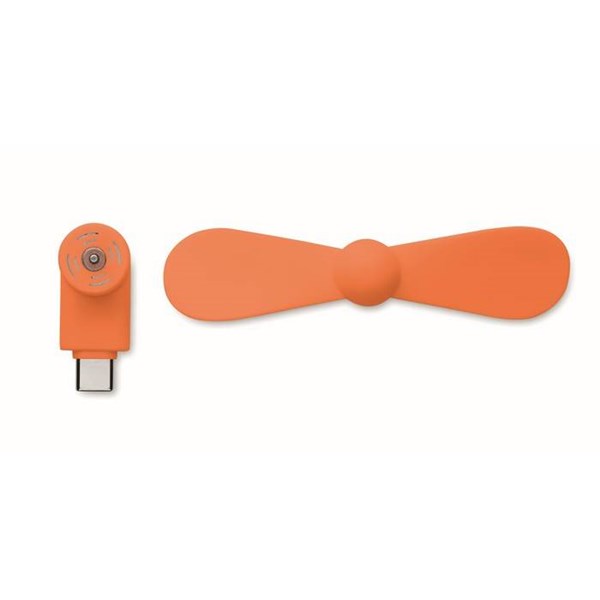 Obrázky: Oranžový prenosný USB-C ventilátor, Obrázok 6