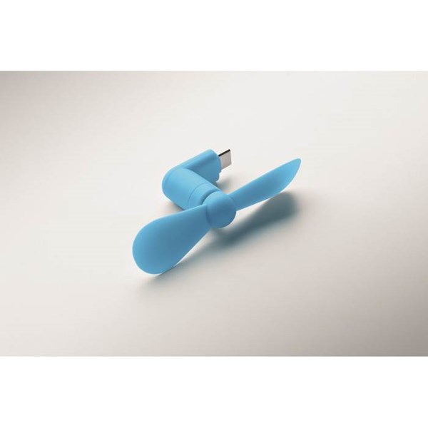 Obrázky: Tyrkysový prenosný USB-C ventilátor, Obrázok 7