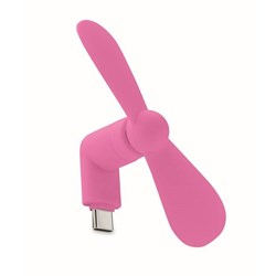 Obrázky: Fuchsiový prenosný USB-C ventilátor