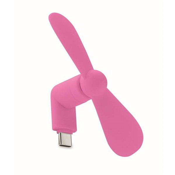 Obrázky: Fuchsiový prenosný USB-C ventilátor