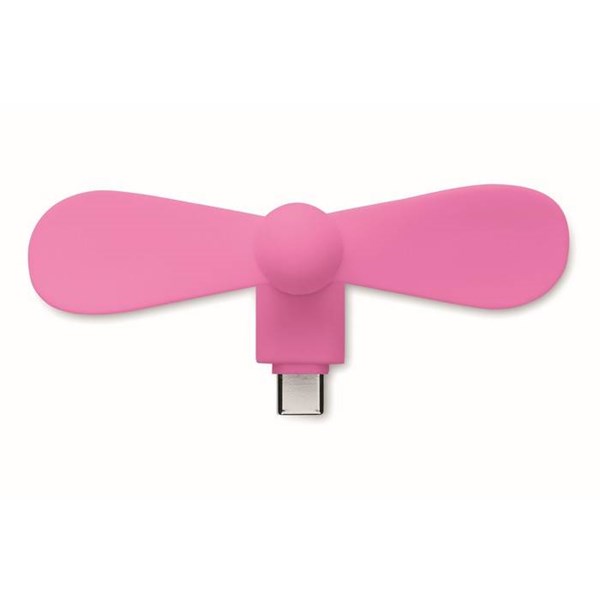 Obrázky: Fuchsiový prenosný USB-C ventilátor, Obrázok 3