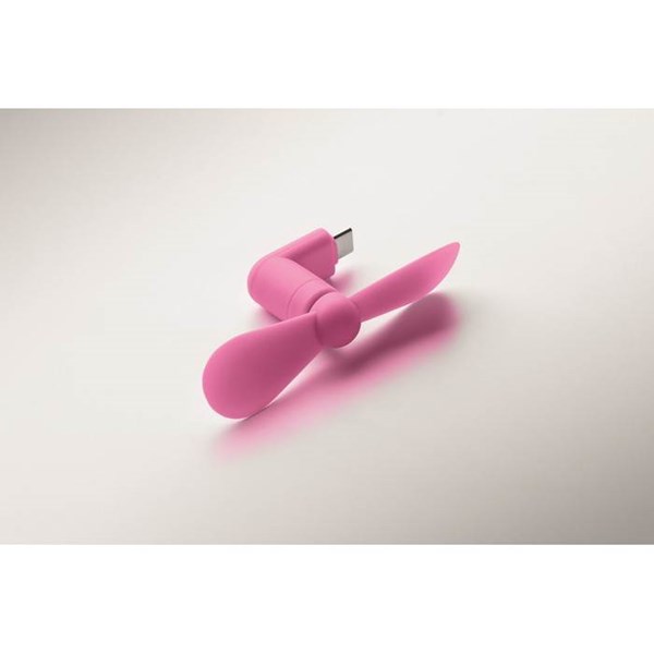 Obrázky: Fuchsiový prenosný USB-C ventilátor, Obrázok 7