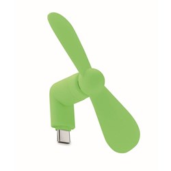 Obrázky: Limetkový prenosný USB-C ventilátor