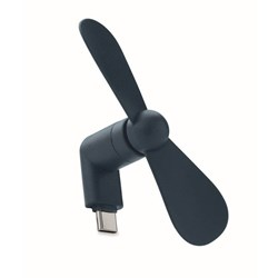 Obrázky: Tmavomodrý prenosný USB-C ventilátor